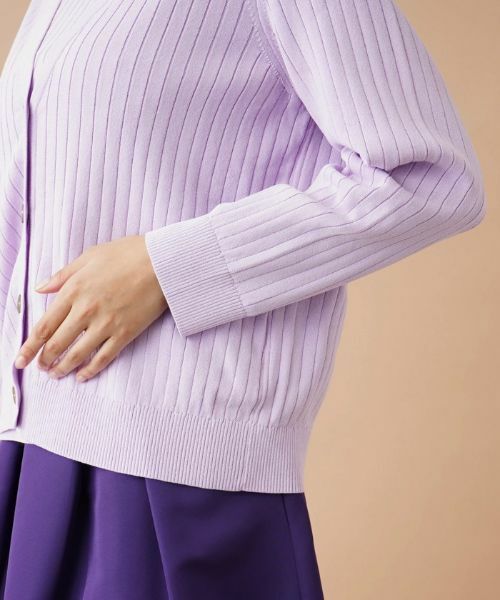Leilian PLUS HOUSE / レリアンプラスハウス カーディガン・ボレロ | リブVネックカーディガン | 詳細10