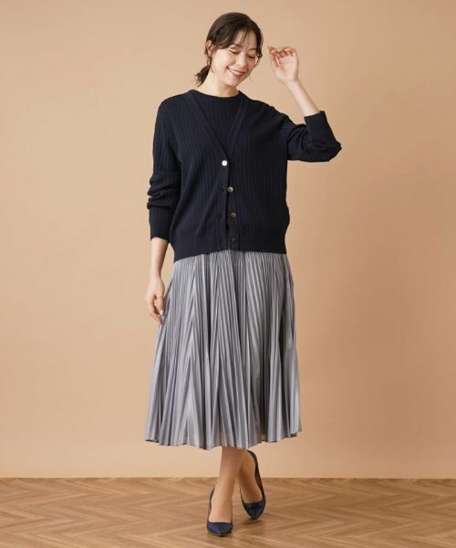 Leilian PLUS HOUSE / レリアンプラスハウス カーディガン・ボレロ | リブVネックカーディガン | 詳細12