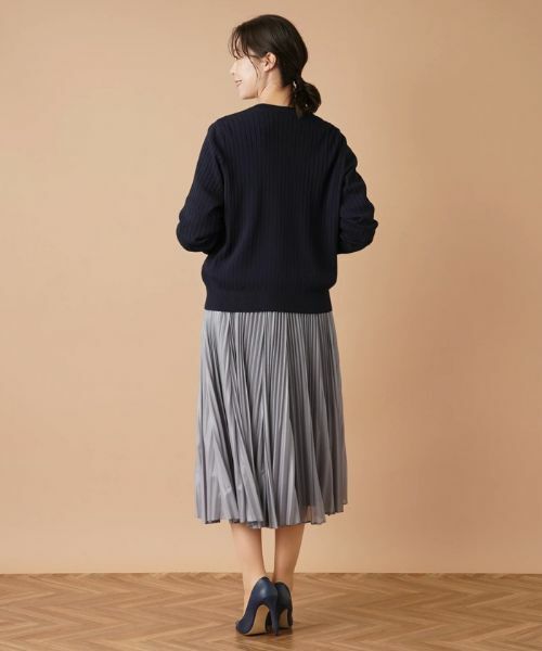 Leilian PLUS HOUSE / レリアンプラスハウス カーディガン・ボレロ | リブVネックカーディガン | 詳細14