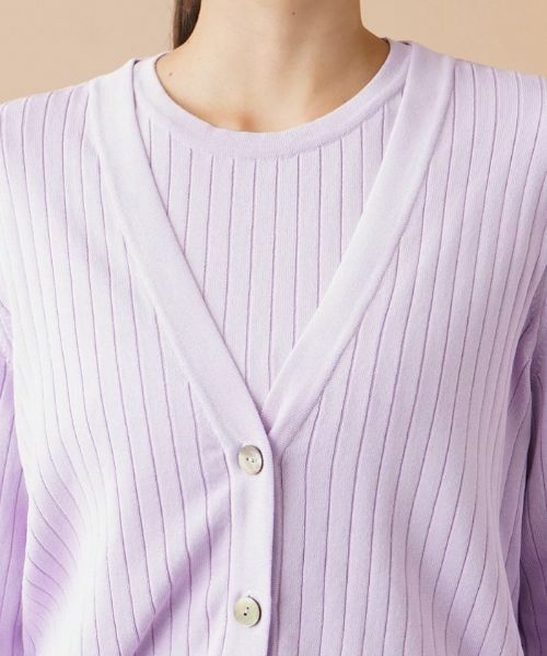 Leilian PLUS HOUSE / レリアンプラスハウス カーディガン・ボレロ | リブVネックカーディガン | 詳細7