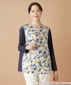 Leilian PLUS HOUSE / レリアンプラスハウス シャツ・ブラウス | 【店舗人気】フラワー柄切替タックブラウス【ERICA】【プラス企画】