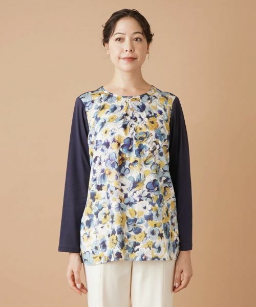 Leilian PLUS HOUSE / レリアンプラスハウス シャツ・ブラウス | 【店舗人気】フラワー柄切替タックブラウス【ERICA】【プラス企画】 | 詳細4