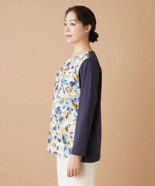 Leilian PLUS HOUSE / レリアンプラスハウス シャツ・ブラウス | 【店舗人気】フラワー柄切替タックブラウス【ERICA】【プラス企画】 | 詳細5