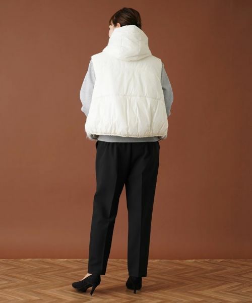 Leilian PLUS HOUSE / レリアンプラスハウス テーラードジャケット | フェアアイル柄切替フーデッドベスト | 詳細3