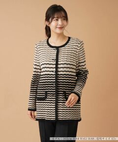 Leilian PLUS HOUSE / レリアンプラスハウス テーラードジャケット | ノーカラーニットジャケット