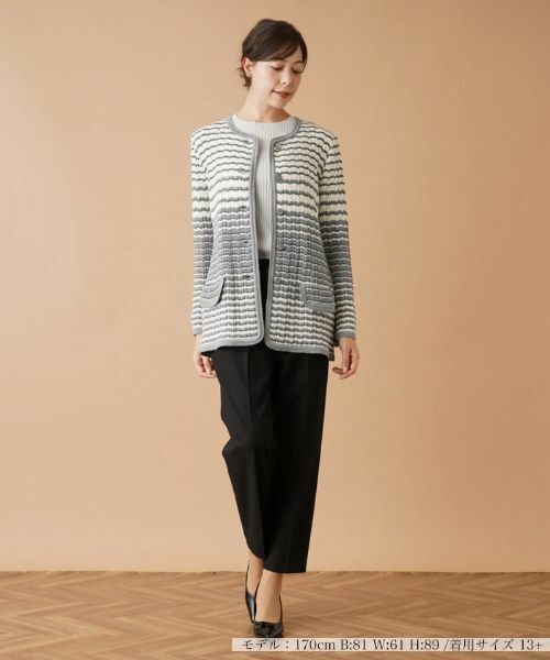 Leilian PLUS HOUSE / レリアンプラスハウス テーラードジャケット | ノーカラーニットジャケット | 詳細1