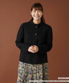 Leilian PLUS HOUSE / レリアンプラスハウス テーラードジャケット | スタンドカラーニットジャケット