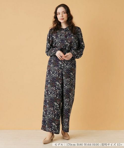 Leilian PLUS HOUSE / レリアンプラスハウス その他パンツ | 小花柄ワイドパンツ | 詳細1