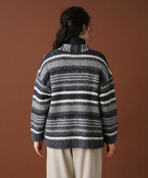 Leilian PLUS HOUSE / レリアンプラスハウス カーディガン・ボレロ | マルチボーダースパンコールカーディガン | 詳細6