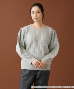 Leilian PLUS HOUSE / レリアンプラスハウス ニット・セーター | 編み柄バルーンスリーブニット