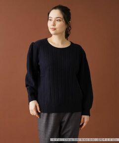 Leilian PLUS HOUSE / レリアンプラスハウス ニット・セーター | 編み柄バルーンスリーブニット