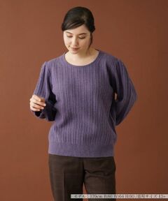 Leilian PLUS HOUSE / レリアンプラスハウス ニット・セーター | 編み柄バルーンスリーブニット