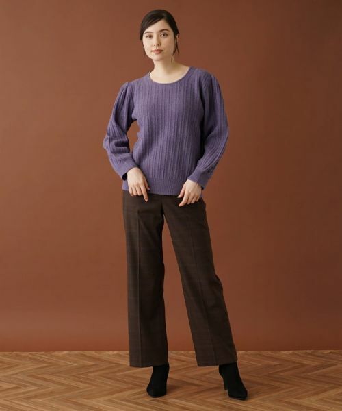 Leilian PLUS HOUSE / レリアンプラスハウス ニット・セーター | 編み柄バルーンスリーブニット | 詳細15