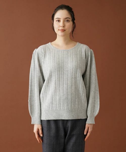 Leilian PLUS HOUSE / レリアンプラスハウス ニット・セーター | 編み柄バルーンスリーブニット | 詳細4