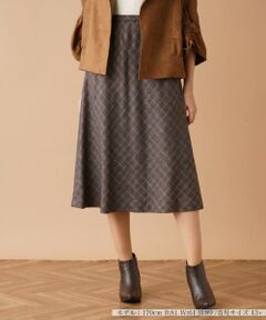 Leilian PLUS HOUSE / レリアンプラスハウス ミニ・ひざ丈スカート | バイアスチェックフレアスカート