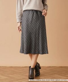 Leilian PLUS HOUSE / レリアンプラスハウス ミニ・ひざ丈スカート | バイアスチェックフレアスカート