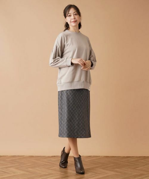 Leilian PLUS HOUSE / レリアンプラスハウス ミニ・ひざ丈スカート | バイアスチェックフレアスカート | 詳細12