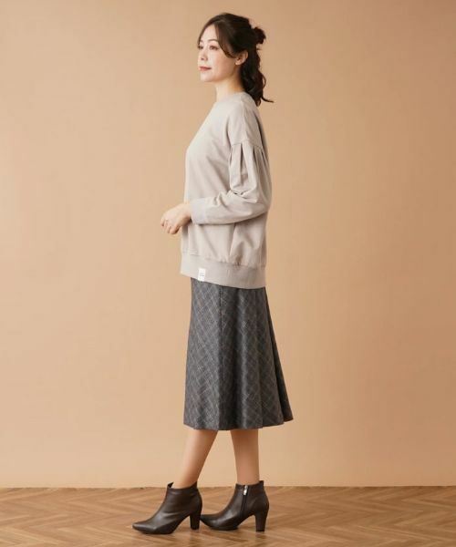 Leilian PLUS HOUSE / レリアンプラスハウス ミニ・ひざ丈スカート | バイアスチェックフレアスカート | 詳細13
