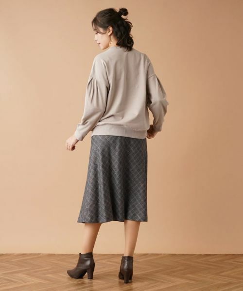 Leilian PLUS HOUSE / レリアンプラスハウス ミニ・ひざ丈スカート | バイアスチェックフレアスカート | 詳細14