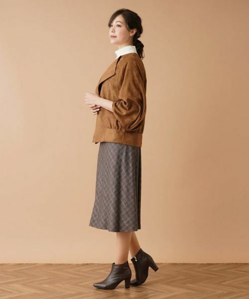 Leilian PLUS HOUSE / レリアンプラスハウス ミニ・ひざ丈スカート | バイアスチェックフレアスカート | 詳細2