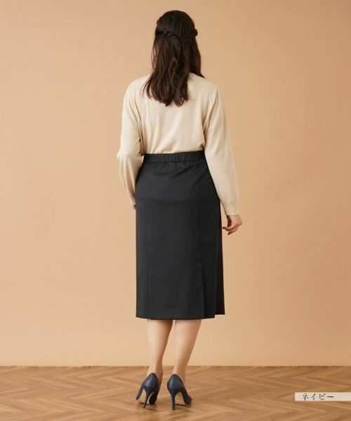 Leilian PLUS HOUSE / レリアンプラスハウス ミニ・ひざ丈スカート | バックスリットタイトスカート【プラス企画】 | 詳細3