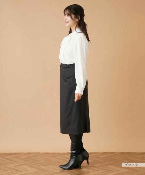 Leilian PLUS HOUSE / レリアンプラスハウス ミニ・ひざ丈スカート | バックスリットタイトスカート【プラス企画】 | 詳細5