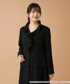 Leilian PLUS HOUSE / レリアンプラスハウス テーラードジャケット | ラウンドカラーフリルジャケット【プラス企画】