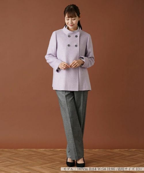 Leilian PLUS HOUSE / レリアンプラスハウス テーラードジャケット | スタンドカラーダブルジャケット【プラス企画】 | 詳細1