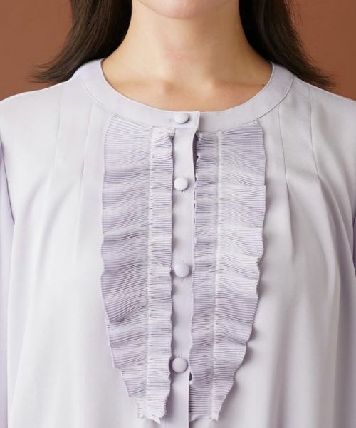 Leilian PLUS HOUSE / レリアンプラスハウス シャツ・ブラウス | ラッフルフリルバンドカラーブラウス【プラス企画】 | 詳細10