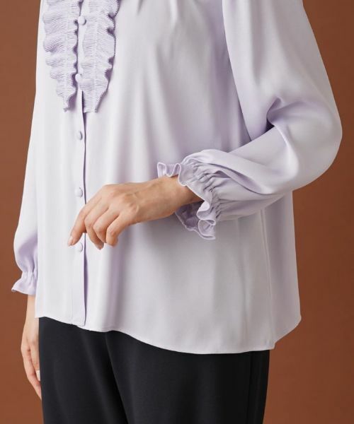 Leilian PLUS HOUSE / レリアンプラスハウス シャツ・ブラウス | ラッフルフリルバンドカラーブラウス【プラス企画】 | 詳細13