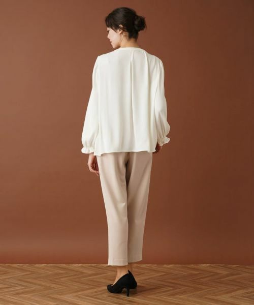 Leilian PLUS HOUSE / レリアンプラスハウス シャツ・ブラウス | ラッフルフリルバンドカラーブラウス【プラス企画】 | 詳細3