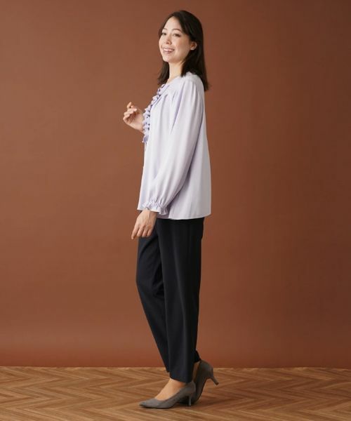 Leilian PLUS HOUSE / レリアンプラスハウス シャツ・ブラウス | ラッフルフリルバンドカラーブラウス【プラス企画】 | 詳細5