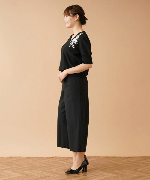 Leilian PLUS HOUSE / レリアンプラスハウス ニット・セーター | フラワー刺繍Vネックニット | 詳細14