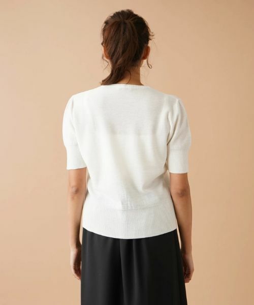 Leilian PLUS HOUSE / レリアンプラスハウス ニット・セーター | フラワー刺繍Vネックニット | 詳細6