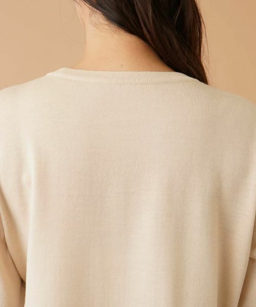 Leilian PLUS HOUSE / レリアンプラスハウス ニット・セーター | レース切替ロゴニット【ROCHAS Premiere】 | 詳細8