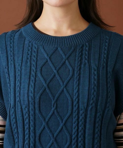 Leilian PLUS HOUSE / レリアンプラスハウス テーラードジャケット | ケーブル編みニットベスト【ROCHAS Premiere】 | 詳細10