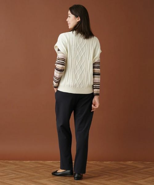 Leilian PLUS HOUSE / レリアンプラスハウス テーラードジャケット | ケーブル編みニットベスト【ROCHAS Premiere】 | 詳細3