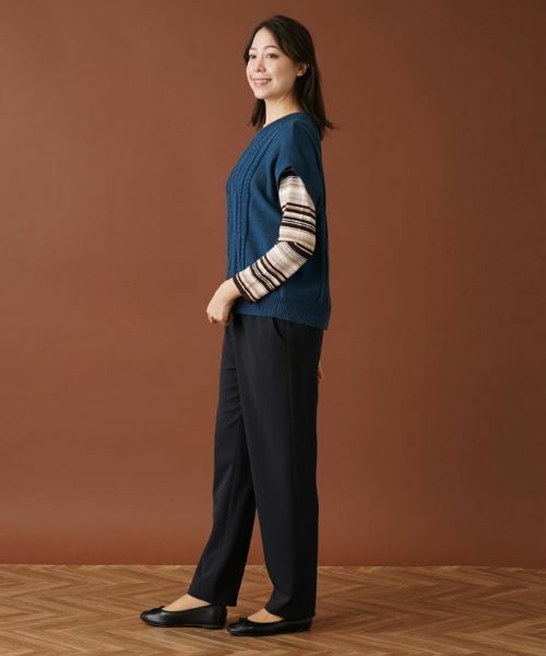 Leilian PLUS HOUSE / レリアンプラスハウス テーラードジャケット | ケーブル編みニットベスト【ROCHAS Premiere】 | 詳細5