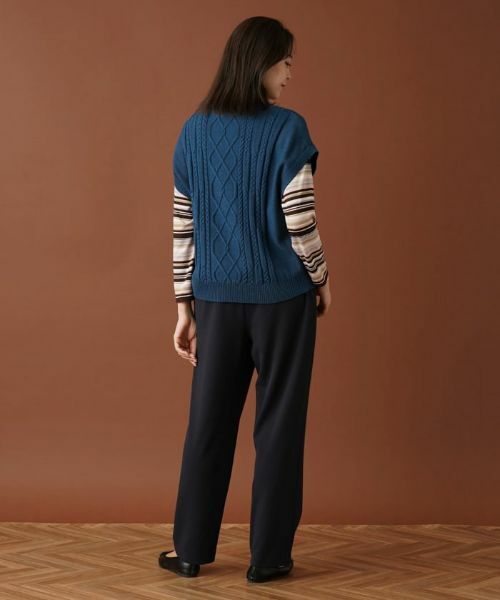 Leilian PLUS HOUSE / レリアンプラスハウス テーラードジャケット | ケーブル編みニットベスト【ROCHAS Premiere】 | 詳細6