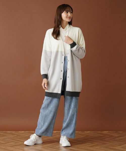 Leilian PLUS HOUSE / レリアンプラスハウス カーディガン・ボレロ | カラーブロックニットカーディガン | 詳細1