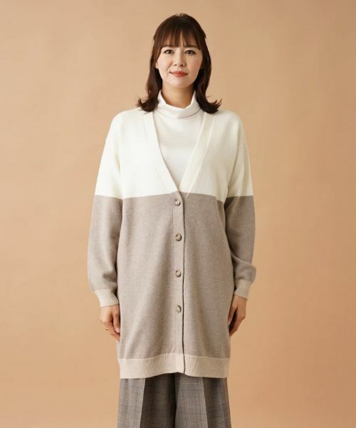 Leilian PLUS HOUSE / レリアンプラスハウス カーディガン・ボレロ | カラーブロックニットカーディガン | 詳細7