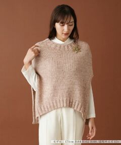 Leilian PLUS HOUSE / レリアンプラスハウス テーラードジャケット | ケープ風ニットベスト【BIANCA LANCIA】