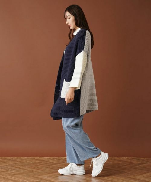 Leilian PLUS HOUSE / レリアンプラスハウス カーディガン・ボレロ | カラーブロックニットカーディガン | 詳細2