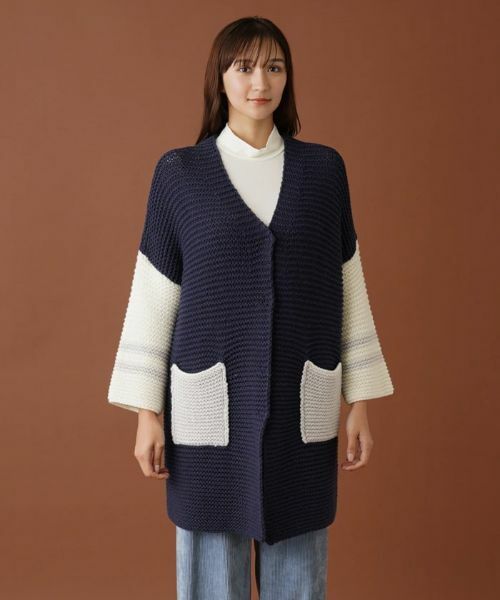 Leilian PLUS HOUSE / レリアンプラスハウス カーディガン・ボレロ | カラーブロックニットカーディガン | 詳細4