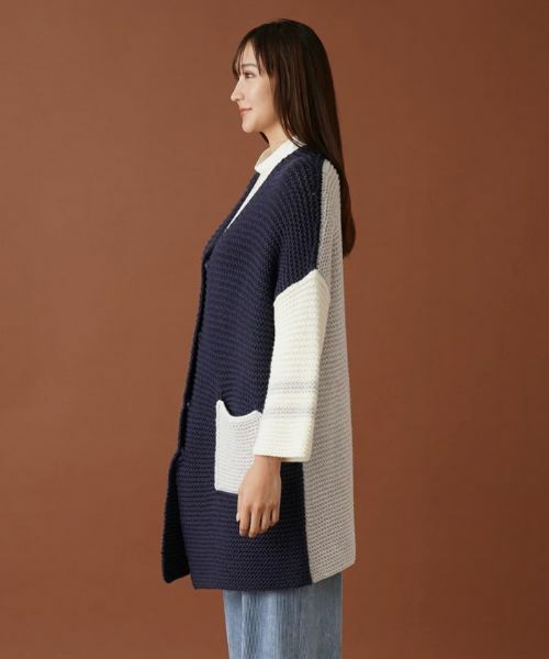 Leilian PLUS HOUSE / レリアンプラスハウス カーディガン・ボレロ | カラーブロックニットカーディガン | 詳細5