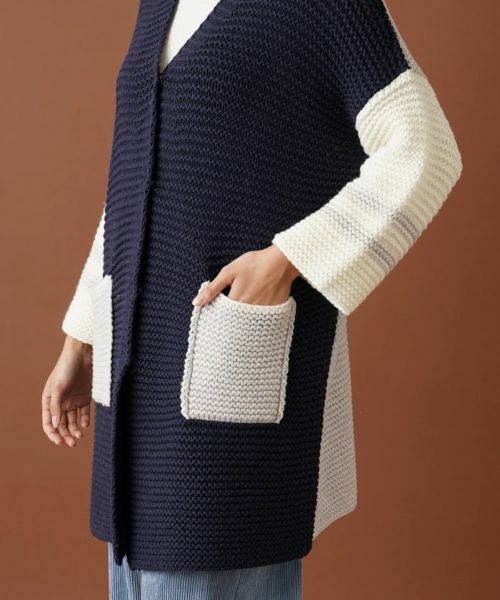 Leilian PLUS HOUSE / レリアンプラスハウス カーディガン・ボレロ | カラーブロックニットカーディガン | 詳細9