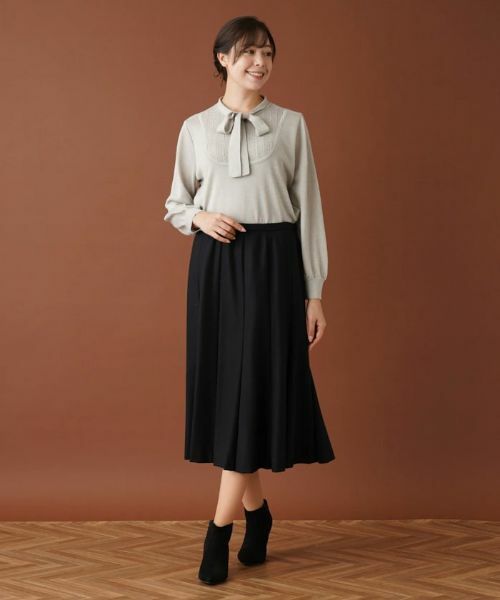 Leilian PLUS HOUSE / レリアンプラスハウス ミニ・ひざ丈スカート | ミモレ丈セミフレアスカート | 詳細1