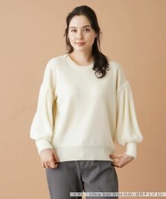 Leilian PLUS HOUSE / レリアンプラスハウス ニット・セーター | 切替ボリュームスリーブニット