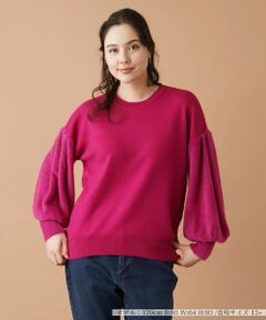 Leilian PLUS HOUSE / レリアンプラスハウス ニット・セーター | 切替ボリュームスリーブニット