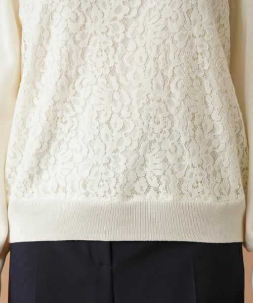 Leilian PLUS HOUSE / レリアンプラスハウス ニット・セーター | レース切替ニットプルオーバー | 詳細10
